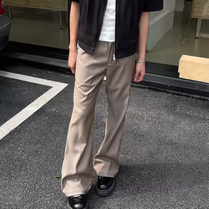 Men's Loose Wide Leg Pants, Casual Flared Pants, Wrinkle-free and Iron-free, Suitable For Daily Commuting and Business Casual Office