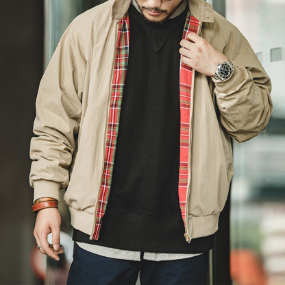 Men's Harrington Style Jacket, Classic American Workwear Jacket, Cotton Blend Windbreaker, Casual Workwear Fall Winter Coat