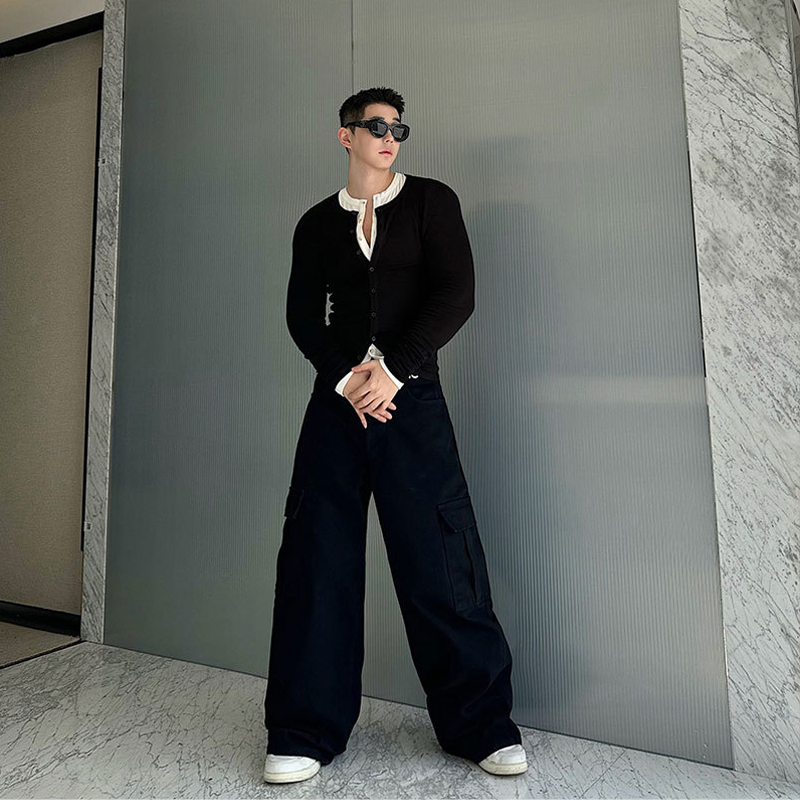 Men's Slim Fit Multi-Button Cardigan, Cotton Milk Protein Fiber Sweater, Soft And Smooth, Business Casual And Versatile Layering Item