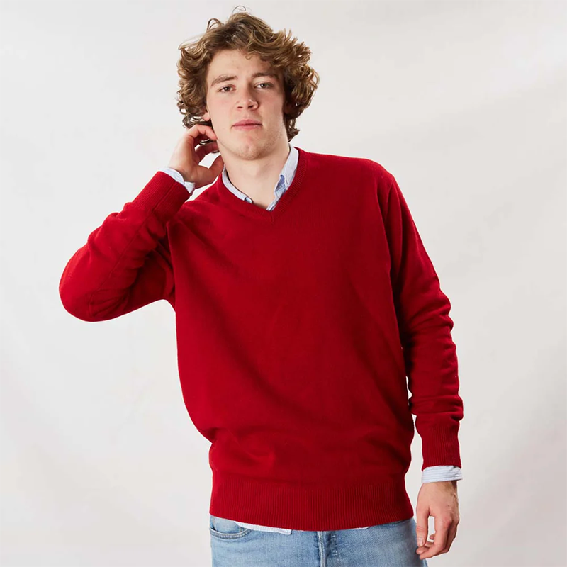 Men's Christmas Day V-Neck Knit Sweater, Versatile Business Casual Pullover, Christmas Gift for Him