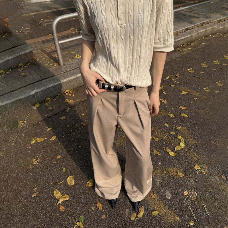 Men's Old Money Style Pleated Trousers, A-Line Khaki Wide Leg Pants, Cleanfit Outlook, Business Casual Dress Pants