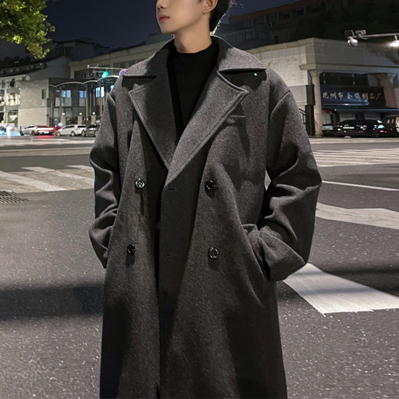 Men's Heavyweight Winter Trench Overcoat, Winter Dress Overcoat, Elegant Winter Long Coat