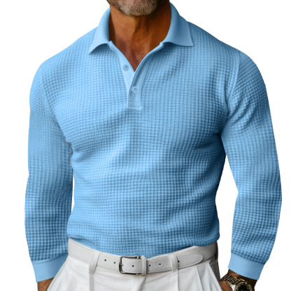 Men's Slim Long-Sleeved Polo Shirt