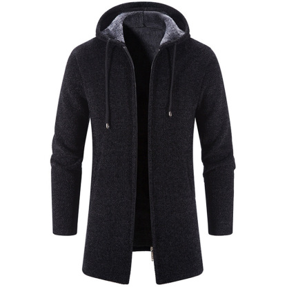 Men's Mid-length Hooded Wool Jacket