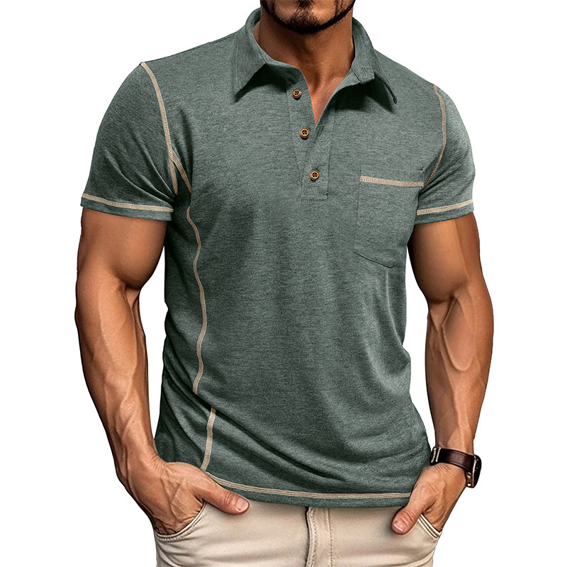 Vintage Comfortable Henley Shirt POLO Shirt New Lapel T-Shirt Casual Vintage Fashion