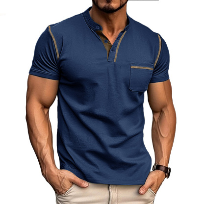 Men's Short Sleeve Classic Henley Is Versatile, Comfortable And Durable