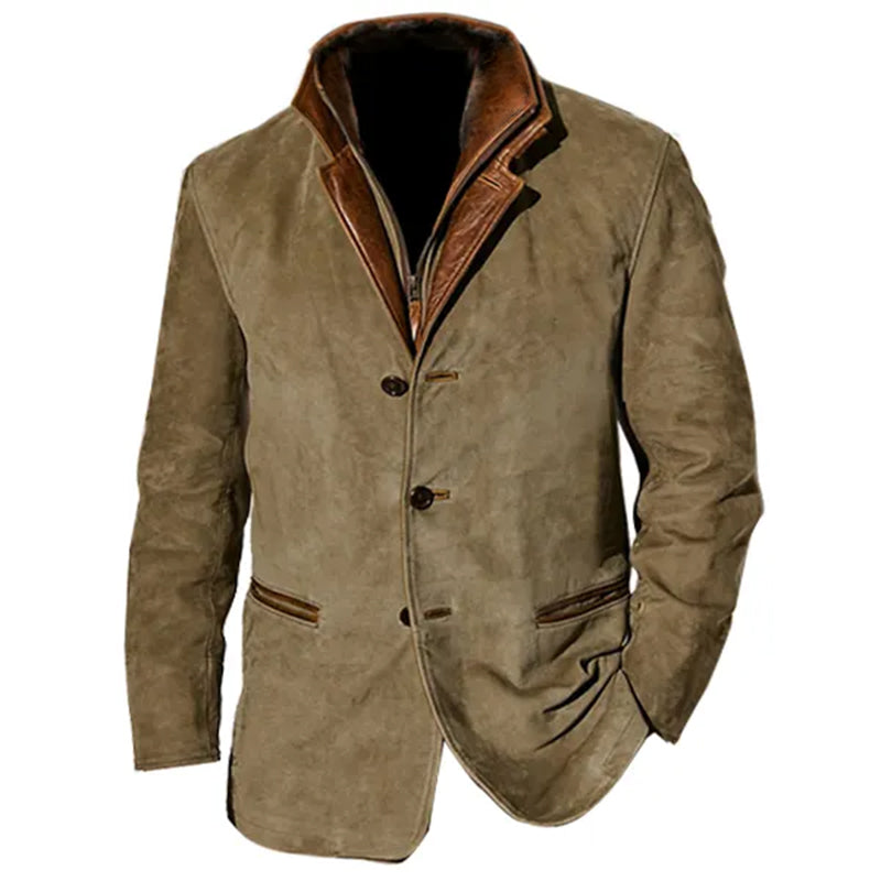 Men’s Autumn Vintage Buckskin Jacket 