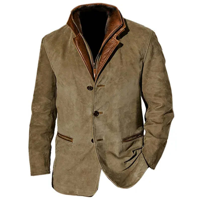 Men’s Autumn Vintage Buckskin Jacket 