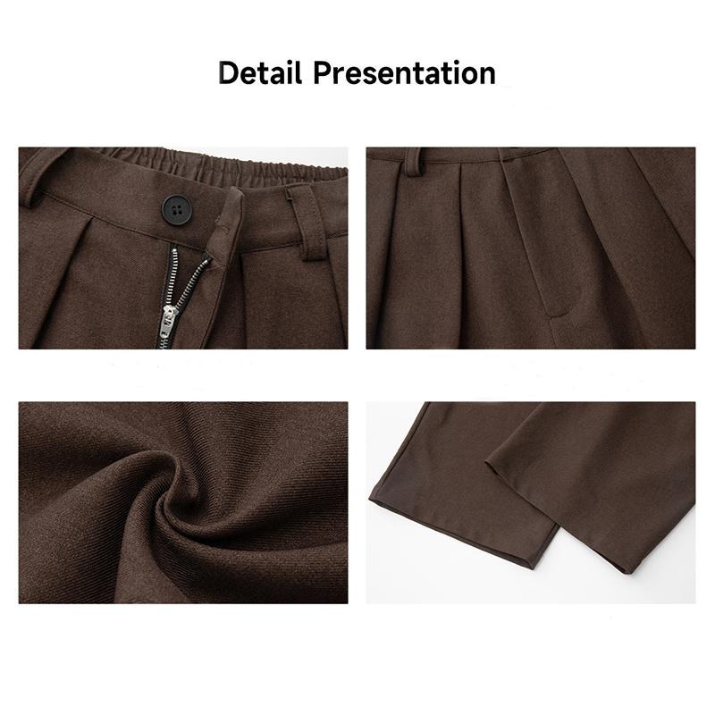 2025 Autumn New Men's Retro Casual Pants, Loose Straight Casual Pants, Smooth Drape Suit Trousers, All-match For Daily and Business Wear 