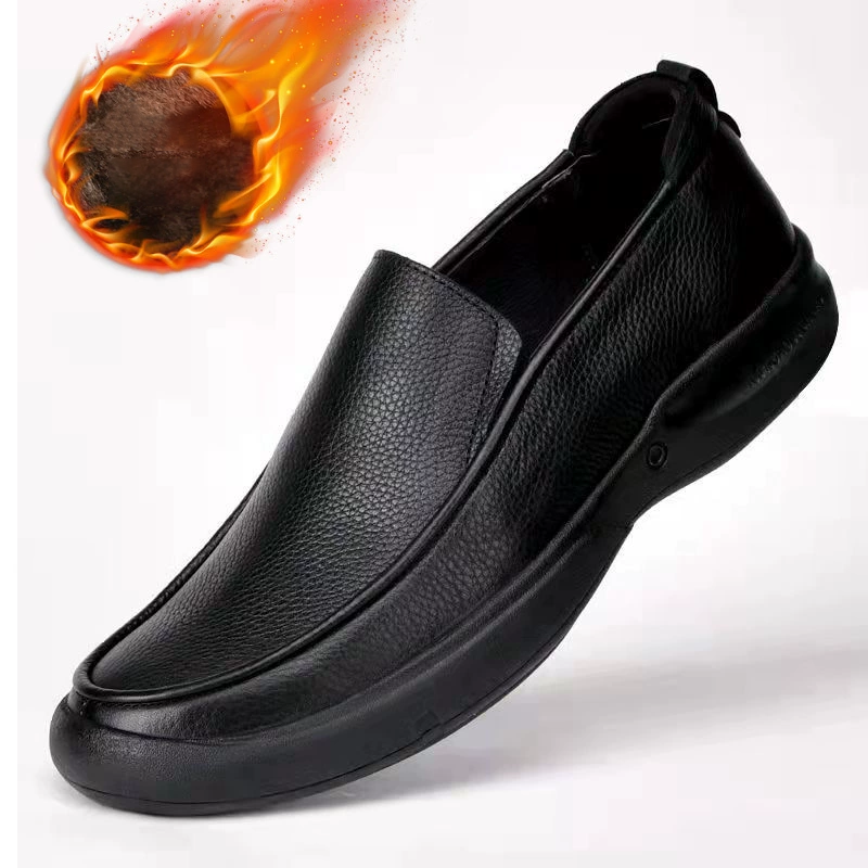 Men's Cowhide Leather Loafers, Breathable & Slip-Resistant Business Casual Loafers, Slip-On Leather Dress Shoes, Moccasin Driving Shoes, Comfort and Versatile for Driving & Travel