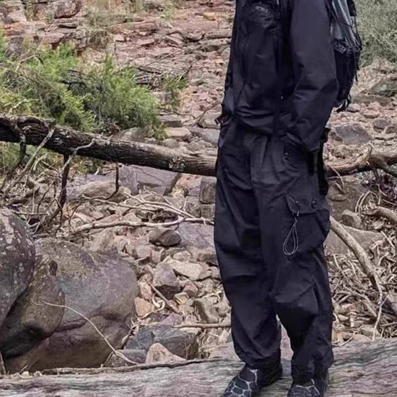 Men's Cargo Jogger Pants, Functional Cargo Pants, Multi-Pocket Tactical Trousers, Tech Utility Tapered Pants with Drawstring, Urban Utility Trousers for Daily Wear