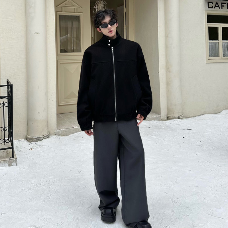 Men's Vintage Tweed Jacket, Relaxed Fit Notch Lapel Fall Outerwear