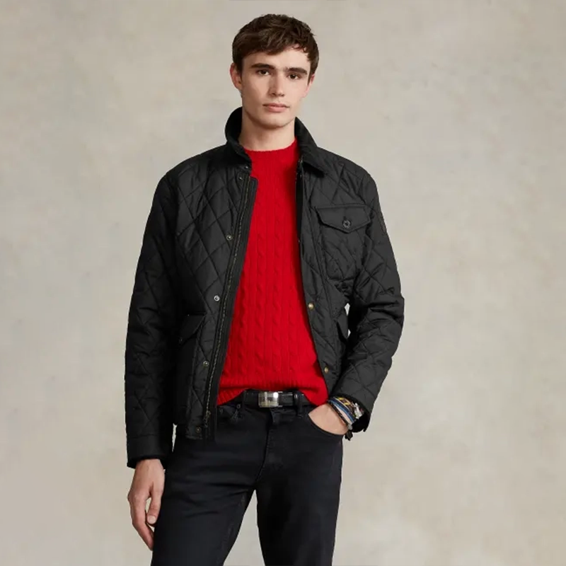 Men's Quilted Workwear Jacket, Classic Old Money Style Winter Coat