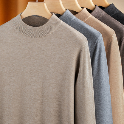 Men's Fall And Winter Performance Thermal Turtleneck Knit Sweater, Anti-Pilling Winter Pullover