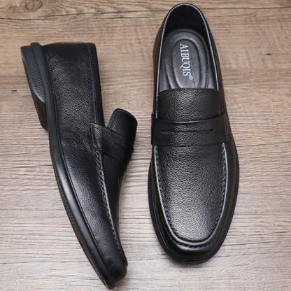 Men's Cowhide Leather Comfort Loafers, Soft Sole Breathable Slip-On Loafers, Driving Shoes, Business Casual Slip-On Dress Shoes