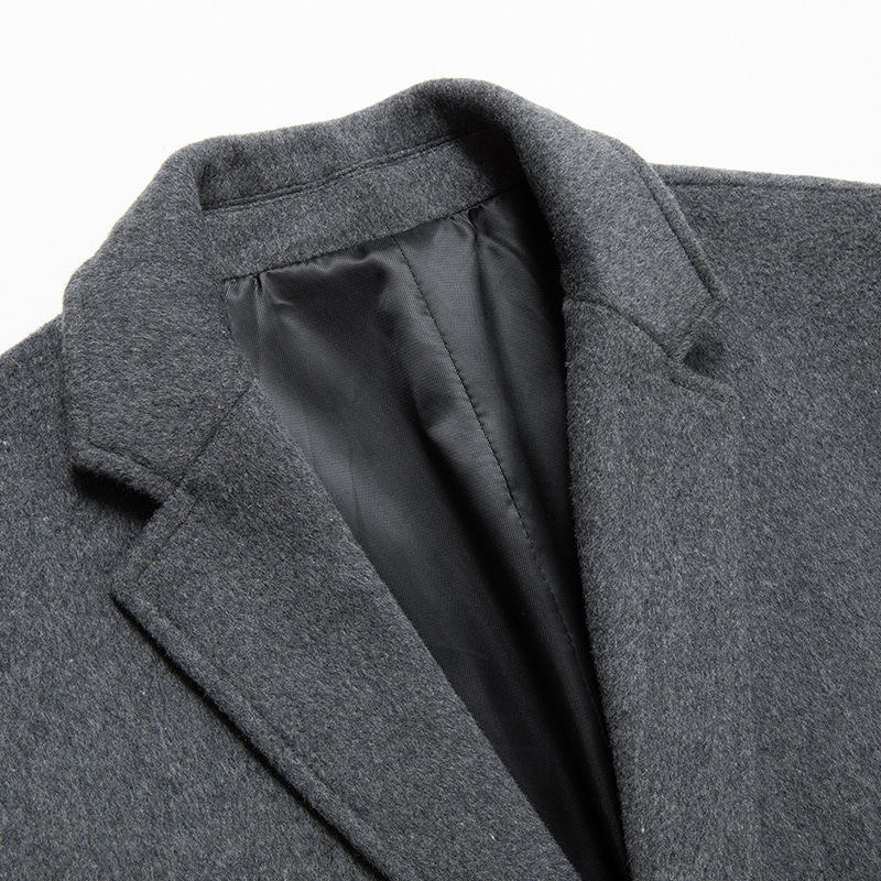 Fall and Winter New Men's Wool Overcoat, Knee Length Single Breasted Dress Coat, Winter Coat for Business Casual and Daily Wear