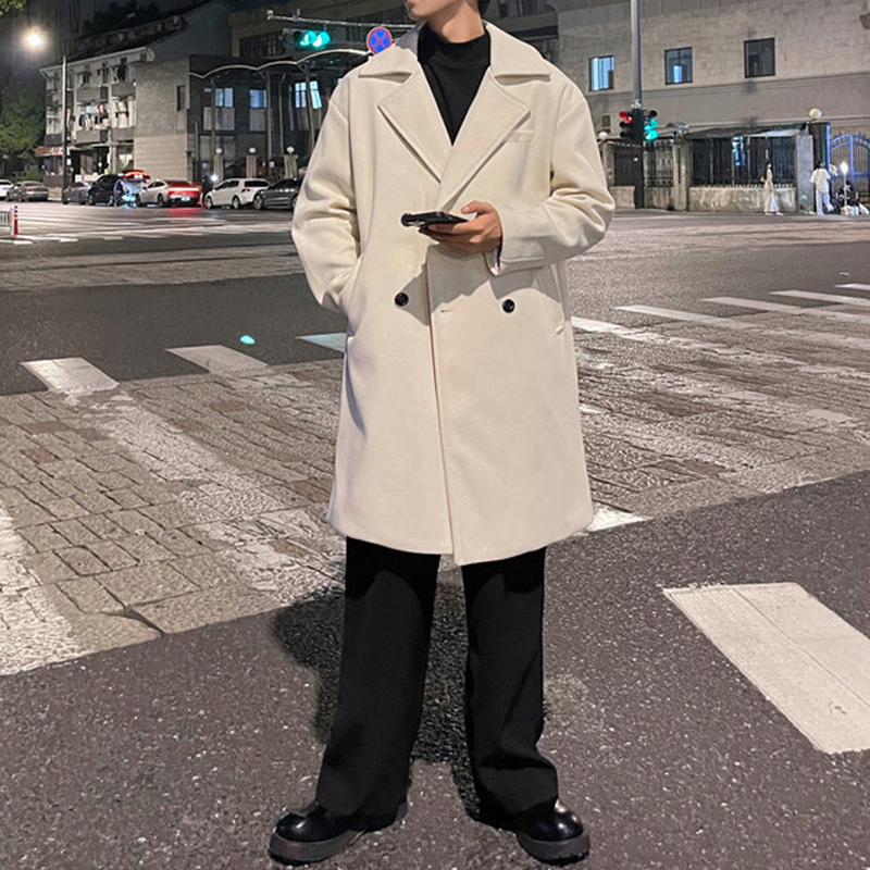 Men's Heavyweight Winter Trench Overcoat, Winter Dress Overcoat, Elegant Winter Long Coat