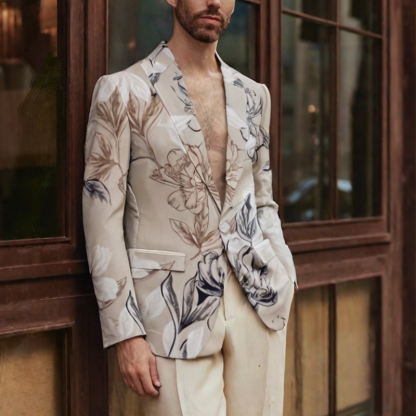 Elegant Men's floral-print Blazer
