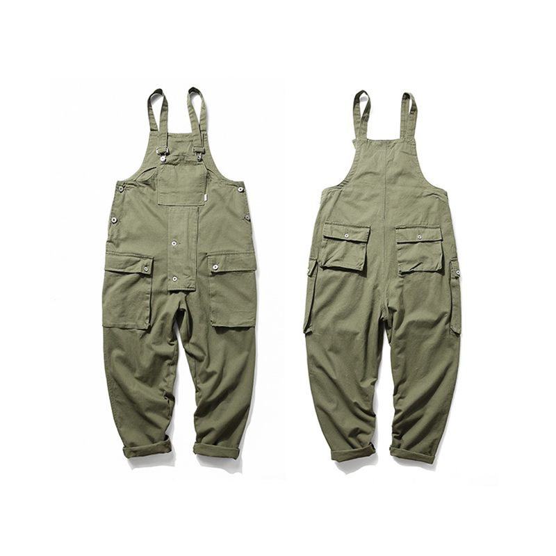 Men's Heavyweight American Casual Vintage Overalls - 840gsm Cotton Workwear Bib, Amekaji Vintage Utility Jumpsuit