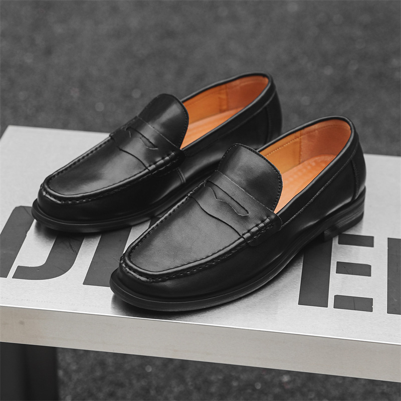Men's Breathable Leather Loafers - Soft Sole Slip-On Dress Shoes for Business Casual | Old Money Style | Comfortable Driving Shoes