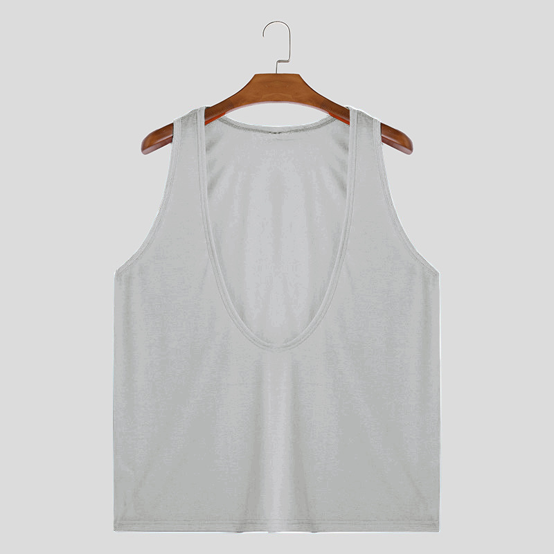 Mens Solid U-Neck Casual Sleeveless Vest, Comfort, Breathable Fabric for Daily Wear & Active Lifestyles, Ideal for Summer