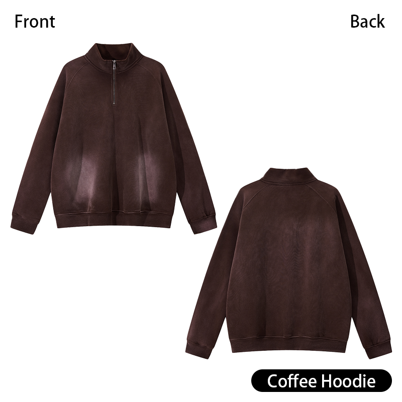 Retro Heavyweight Casual Sports Suit, 420GSM Vintage Zipper Hoodie and Sweatpants, Washed and Distressed Unisex Sportswear, Warm and Comfortable for Transitional Seasons