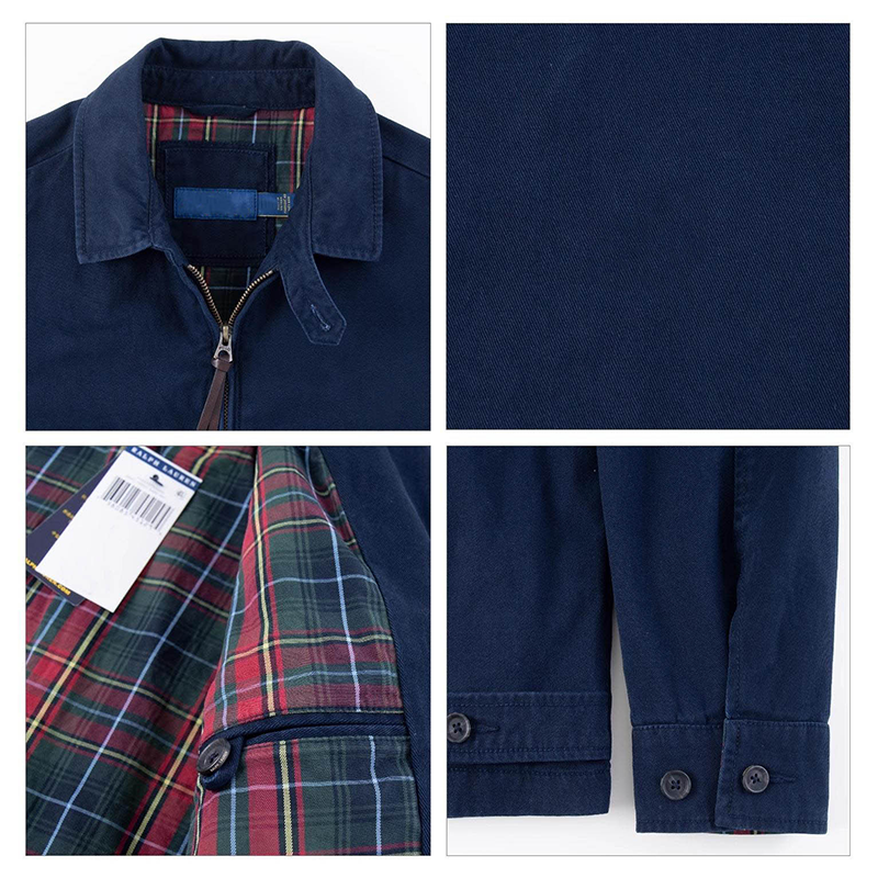 Men's Cotton Work Jacket, Fall Winter Casual Coat with Stand Collar and Multiple Pockets, Utility Jacket for Layering