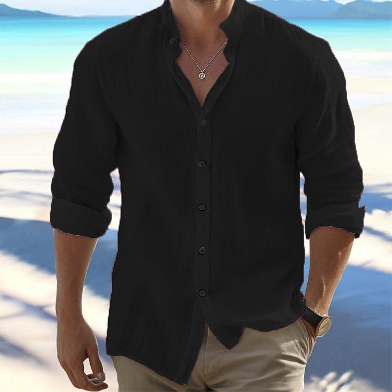 Men's Summer Pure Color Breathable Shirt