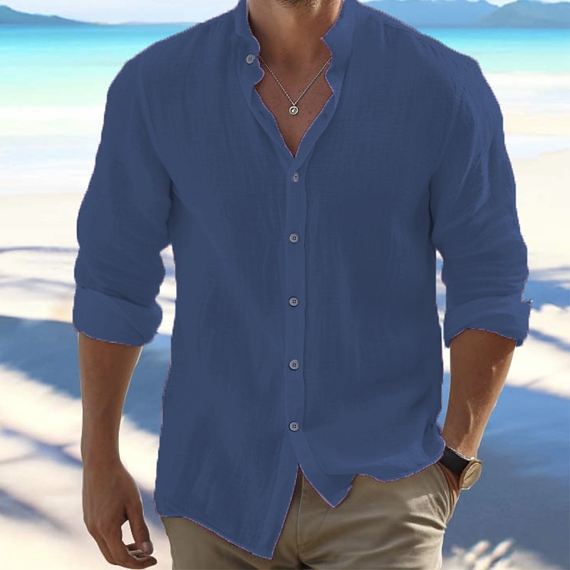 Men's Summer Pure Color Breathable Shirt