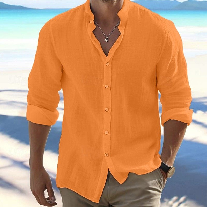 Men's Summer Pure Color Breathable Shirt