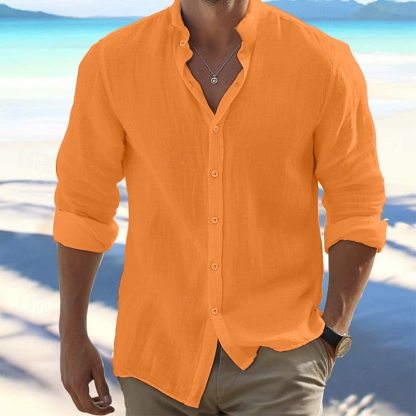 Men's Summer Pure Color Breathable Shirt