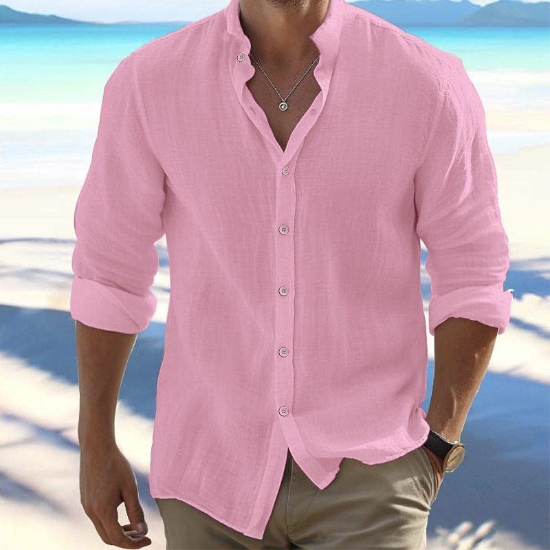 Men's Summer Pure Color Breathable Shirt