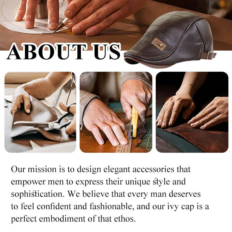 🔥Give The Elders A Warm Winter🍃Plush Leather Beret，Waterproof Cold-Weather Cap For Dad & Grandfather Gifts