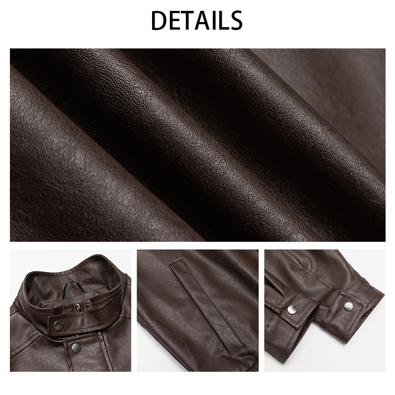 Men's Retro Brown Classic Black Leather Bomber Jacket, Vintage Pilot Leather Jacket for Men, Regular and Padded Styles Are Suitable for Autumn and Winter