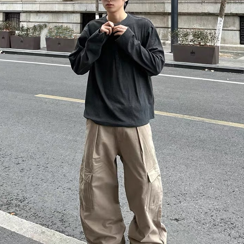 Men's Henley Neck Long Sleeve Shirt, Smooth and Soft Cotton Blend Tee, Casual & Layering Essential