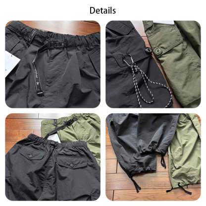Men's Cargo Jogger Pants, Functional Cargo Pants, Multi-Pocket Tactical Trousers, Tech Utility Tapered Pants with Drawstring, Urban Utility Trousers for Daily Wear