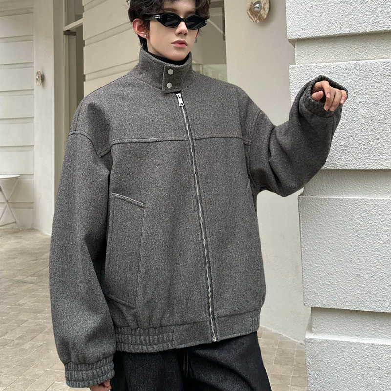 Men's Vintage Tweed Jacket, Relaxed Fit Notch Lapel Fall Outerwear