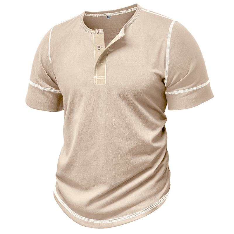 Muscle Henley Breathable Unisex Henley Unique Colorblock Design Everyday Essentia