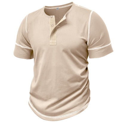 Muscle Henley Breathable Unisex Henley Unique Colorblock Design Everyday Essentia