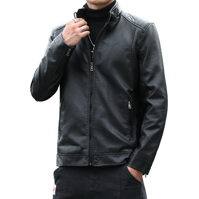 Men's Casual Style Jacket With Zipper Closure And Ribbed Shoulder Detail For Autumn