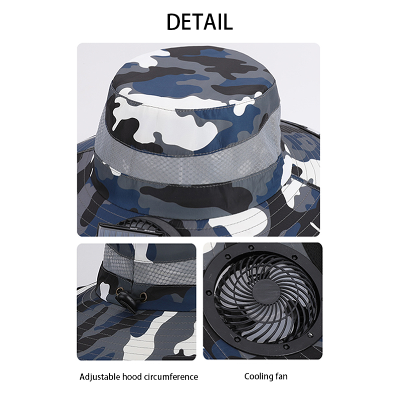 Men's Solar-Powered Cooling Fan Hat With Neck Guard