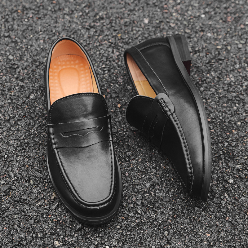 Men's Breathable Leather Loafers - Soft Sole Slip-On Dress Shoes for Business Casual | Old Money Style | Comfortable Driving Shoes