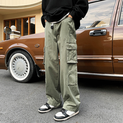 Men's Relaxed-Fit Casual Cargo Pants, Classic Workwear Tactical Pants with Multiple Pockets, Men's Everyday Essential Cargo Pants