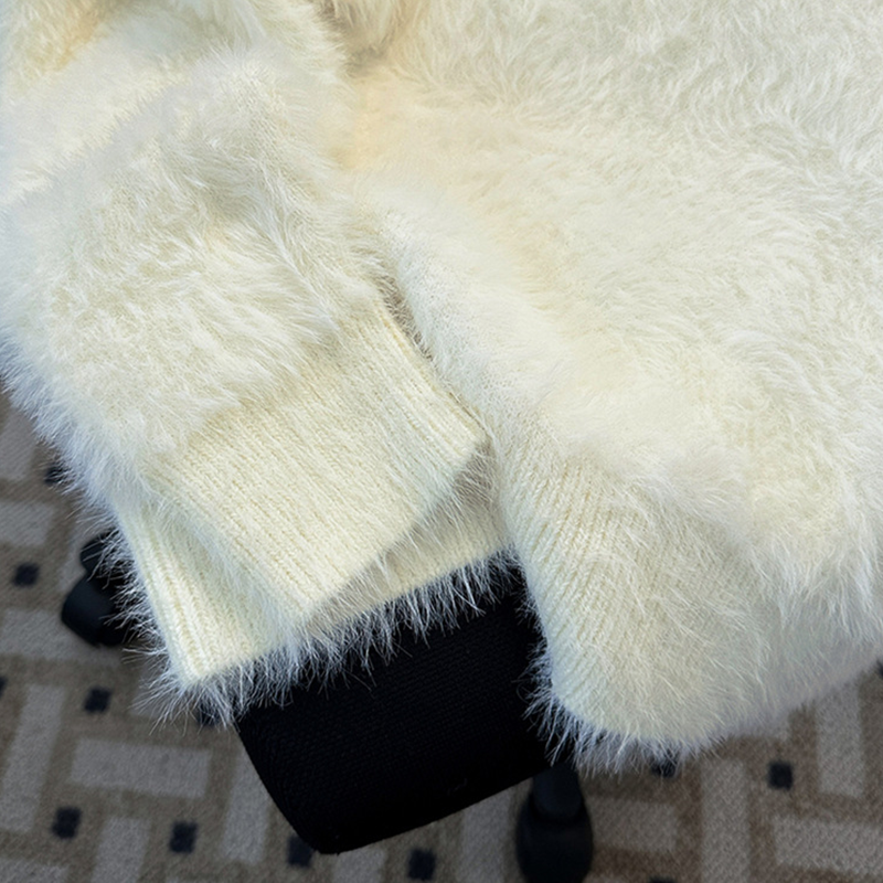 Men's Plush Knit Polo Sweater, Long Sleeve Soft Relaxed Fit Fuzzy Mock Neck Pullover, Fall Winter Casual Thermal Sweater