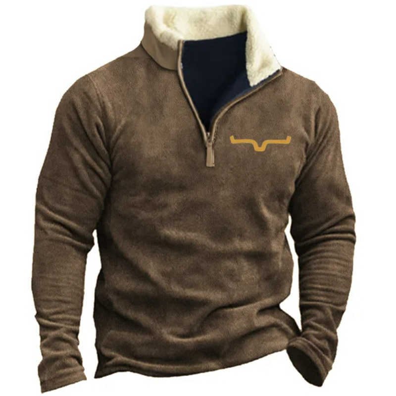 Cowboy Men's Lapel Sweatshirt