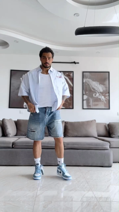 Men's Summer Ripped Denim Shorts