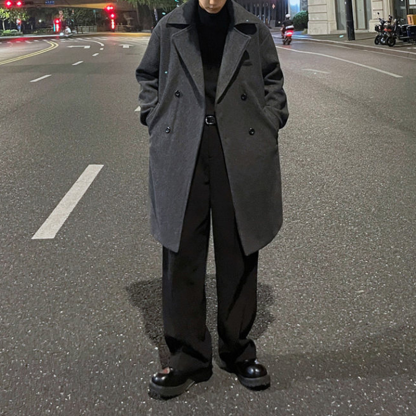 Men's Heavyweight Winter Trench Overcoat, Winter Dress Overcoat, Elegant Winter Long Coat