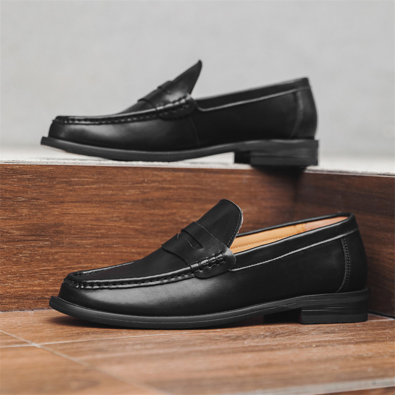 Men's Breathable Leather Loafers - Soft Sole Slip-On Dress Shoes for Business Casual | Old Money Style | Comfortable Driving Shoes