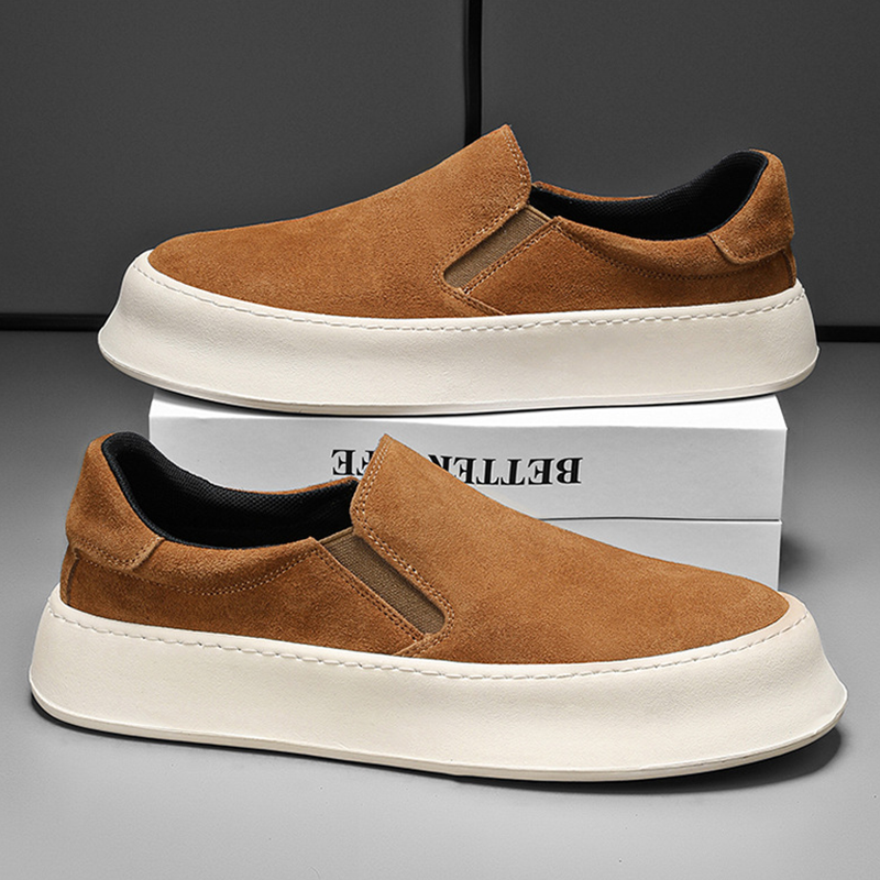2025 Premium Suede Slip-On Loafers for Men, Men's Ultra-Light Slip-On Sneakers, Casual Suede Driving Shoes for Men, Lightweight Minimalist Comfort Shoes