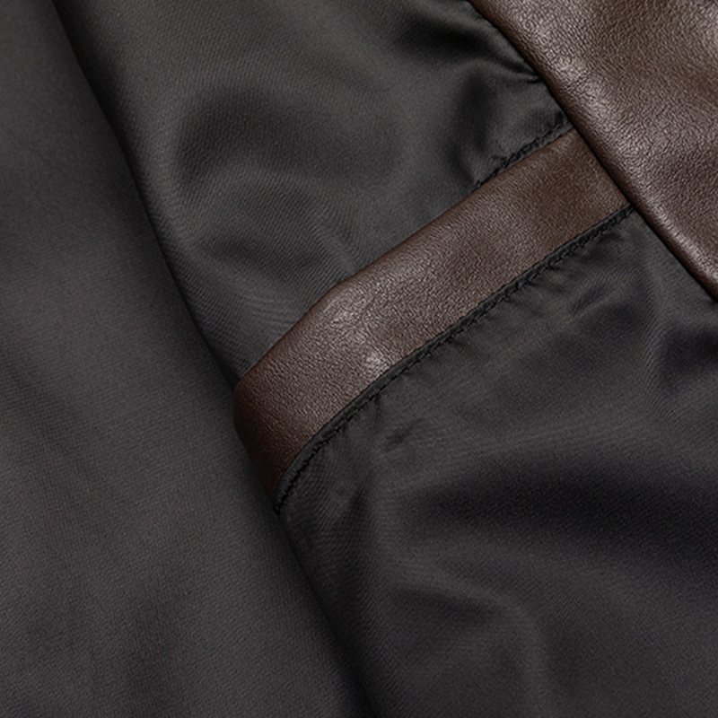 Men's Retro Brown Classic Black Leather Bomber Jacket, Vintage Pilot Leather Jacket for Men, Regular and Padded Styles Are Suitable for Autumn and Winter